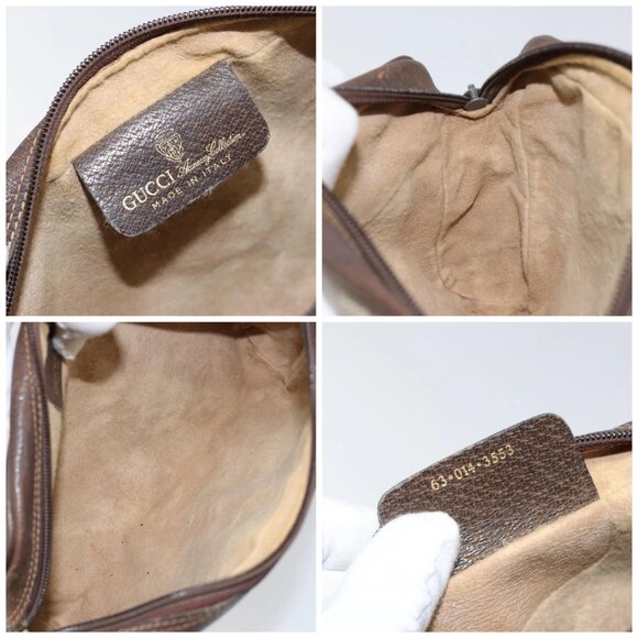 GUCCI GG Supreme Web Sherry Line Clutch Bag PVC Beige 63 014 3553 Auth am9488 - Picture 15 of 16